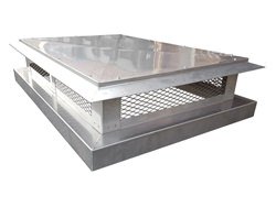 Stainless steel chimney cap with angled detailed roof - #CH001