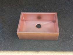 Custom copper farmhouse apron sink