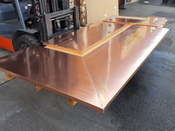 Natural finish copper top with soldered seams