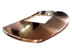 Oval copper island top with cooktop hole