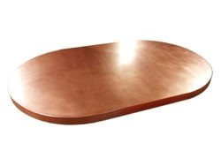 Oval island copper counter top