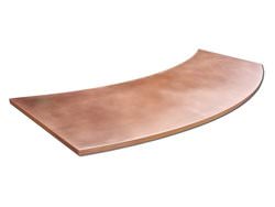 Satin finished curved copper 24 oz counter top with soldered on sides