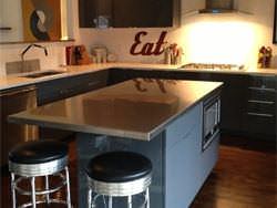 Stainless steel satin finish kitchen island counter top