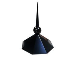 Octagon shaped aluminum finial with welded ball - #FI002