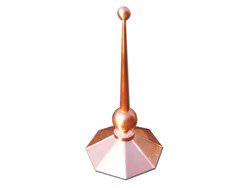 Octagon shaped copper finial with 2 copper balls - #FI003
