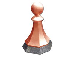 Custom made copper finial with ball and lead skirt - #FI004