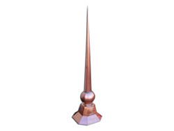 Pitched octagonal copper finial with ball and cone - #FI005