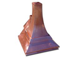 Custom copper finial with rectangular base and radius design made to fit ridge cap - #FI012