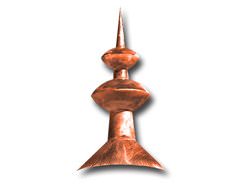 Custom finial with oval details in copper - #FI017