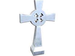 Aluminum cross finial with rectangular base - #FI031