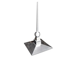 Custom aluminum finial with ball, 4 sided base and cone - #FI034