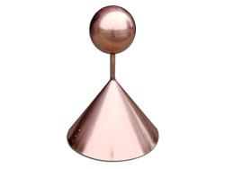 Custom finial with ball, pipe and conical base - #FI035
