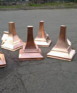Custom made copper finials - Galvalume metal roof - Riverside Sheet Metal