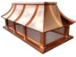 CH035 - Copper chimney cap with concave standing seam curved roof panels - view 1
