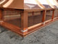 CH035 - Copper chimney cap with concave standing seam curved roof panels - view 4