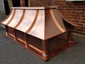CH035 - Copper chimney cap with concave standing seam curved roof panels - view 8