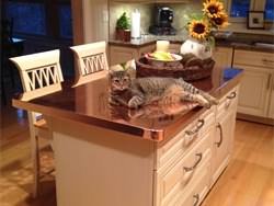 Kitchen with copper counter top