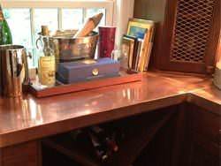 Copper top installation on home bar