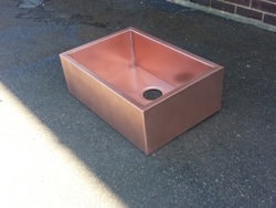 Custom copper farmhouse apron sink - view 6