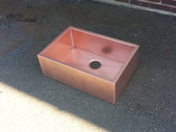 Custom copper farmhouse apron sink - view 3