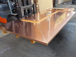 Natural finish copper top with soldered seams - view 2