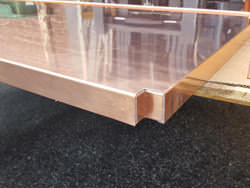 Natural finish copper top with soldered seams - view 7