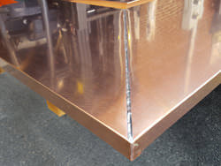 Natural finish copper top with soldered seams - view 8