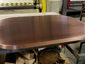 Oval custom brushed copper table top with soldered edge - view 3
