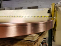 Oval custom brushed copper table top with soldered edge - view 4