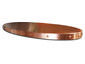Oval copper bar top with rivets and grain finish - view 1