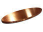 Oval copper bar top with rivets and grain finish - view 4