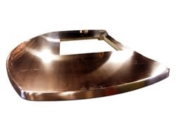 Oval copper island top with cooktop hole - view 2