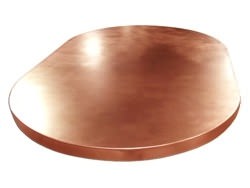 Oval island copper counter top with satin finish