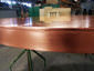 Round soldered seam on copper counter top detail