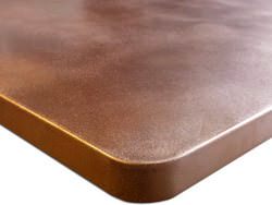 Satin copper island top with round corners