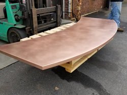 Satin finished curved copper 24 oz counter top with soldered on sides - view 6