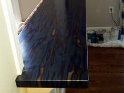 Customer installation photo - Blue heat patina cold rolled steel counter top clear coated - view 4