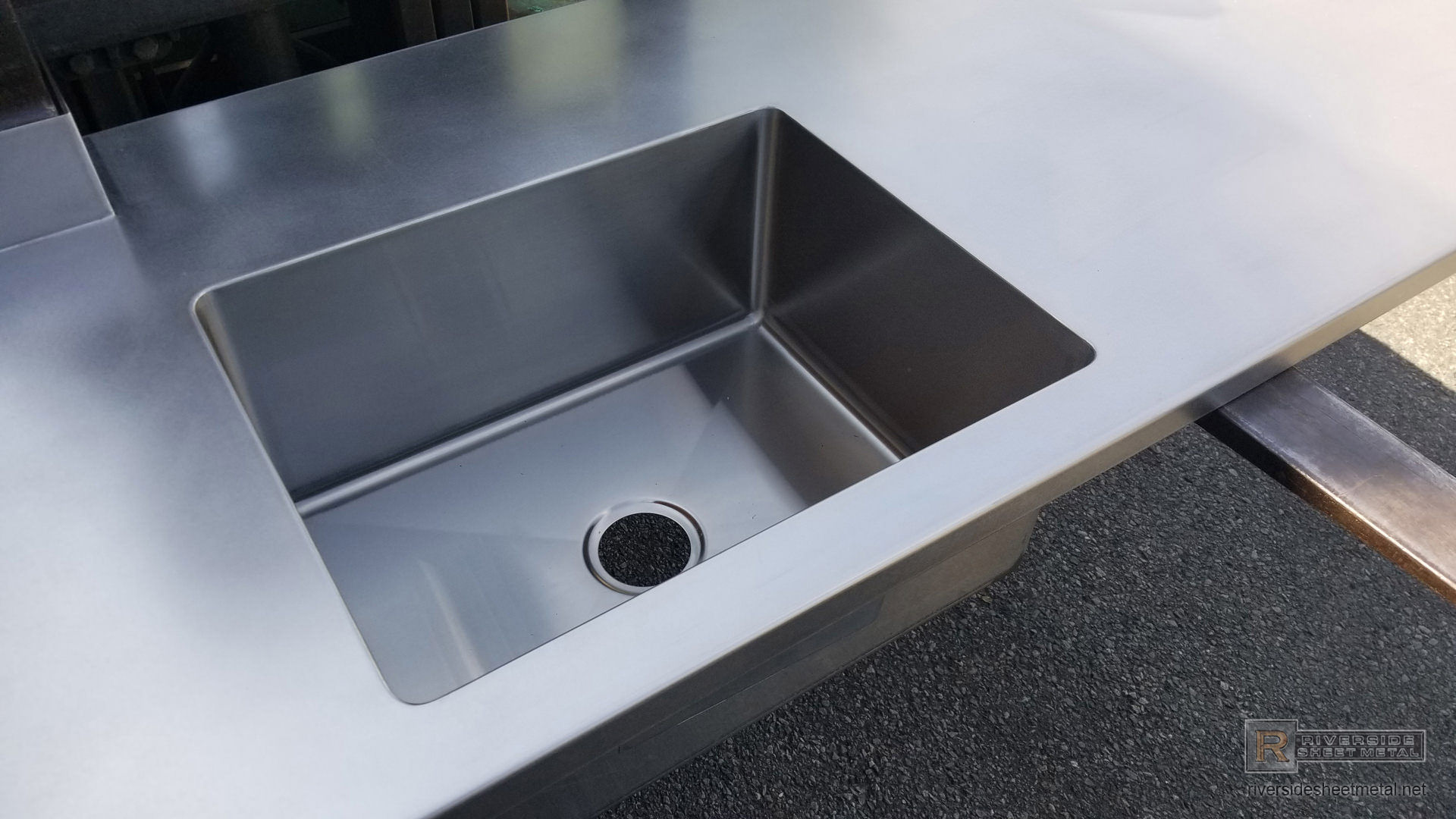 Satin Finish Stainless Steel Counter, Stainless Countertop With Sink