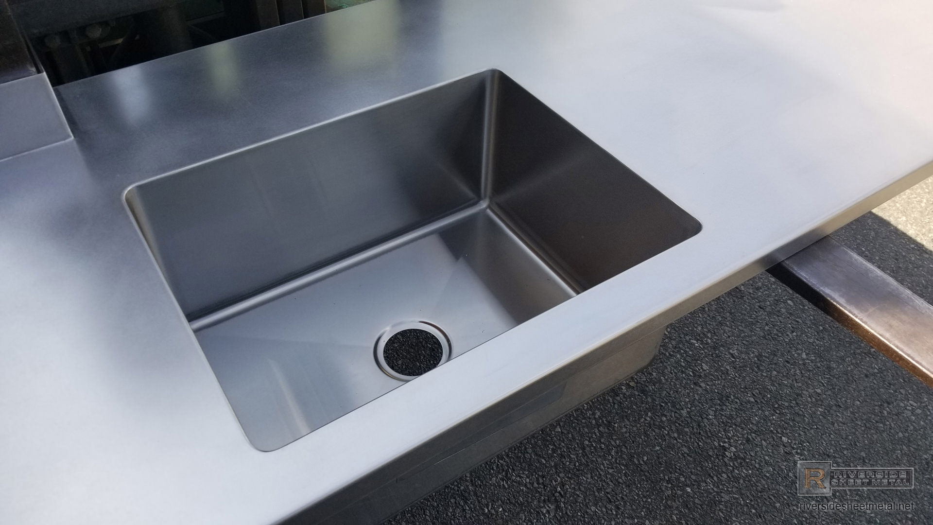 Satin Finish Stainless Steel Counter Top With Integrated Sink