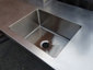 Satin finish stainless steel counter top with integrated sink and back splash - view 4