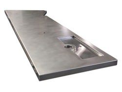 Stainless steel bar top with beer tap tray - view 2