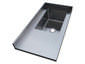 Stainless steel number 4 finish counter top with integrated sink