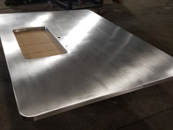 Brushed zinc island top made for under mount sink installation - view 5