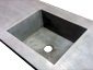 Zinc counter top with integrated sink and dark patina matte finish - view 2