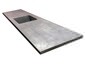 Zinc counter top with integrated sink and dark patina matte finish - view 5