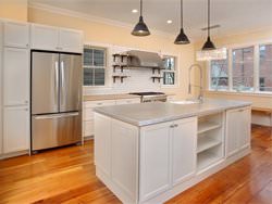 Zinc island top with a satin finish - kitchen installation photo