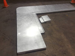 Zinc bar top with drink rail and butt joints - view 3