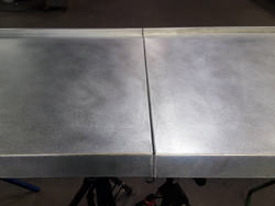 Zinc bar top with drink rail and butt joints (later field soldered) - view 8