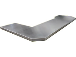 Zinc counter top polished with number 4 grain