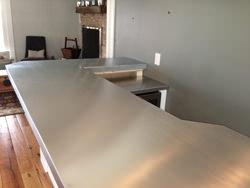 Zinc bar top with #4 appliance grain installation - view 2